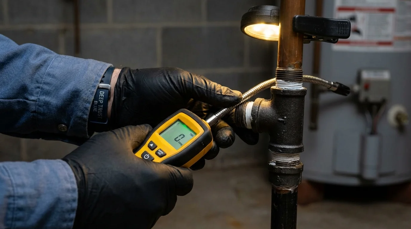 Gas leak detection with electronic sniffer by Johns Plumbing LLC in Swedesboro