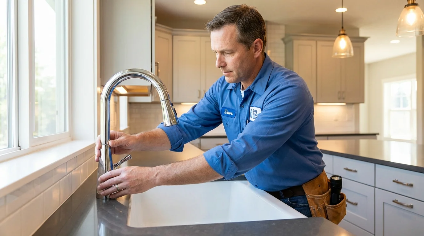 Kitchen faucet installation by Johns Plumbing LLC in Swedesboro